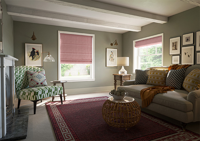 Delicate Chevron, Garnet - Roman Blind - Image 6